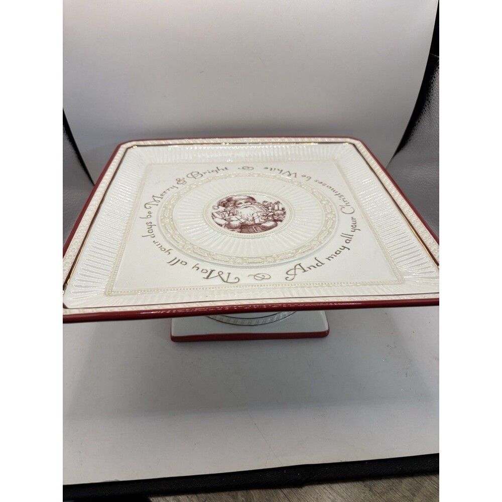 10 3/4" GRASSLANDS ROAD Square Christmas Platter, May All Your Days Be Merry